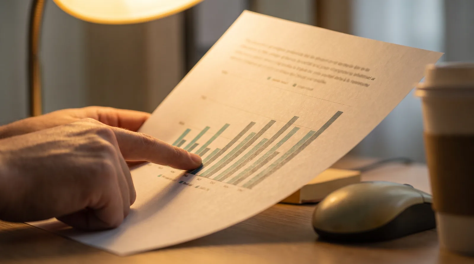 Close-up of a hand pointing at a printed comparison chart of dental implant prices across several states